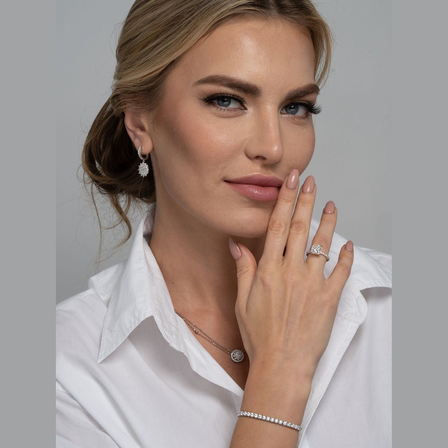 Snowflake Cluster Diamond Drop Earrings, 2.39 CT Leviev Earrings The Classic Collection Leviev 