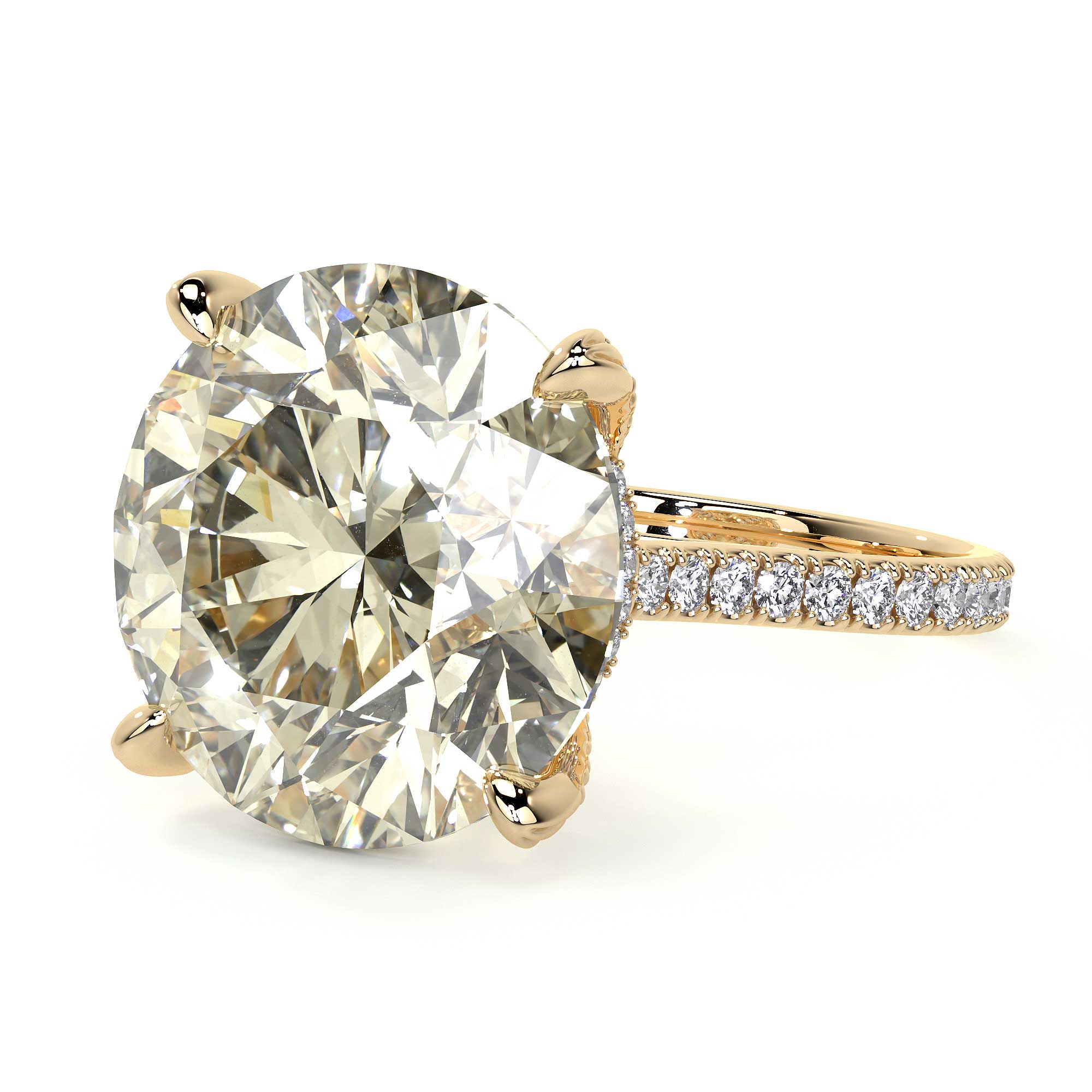 Solitaire Round Diamond Ring, 15 CT Leviev Rings High Jewelry, Round Diamond Leviev 