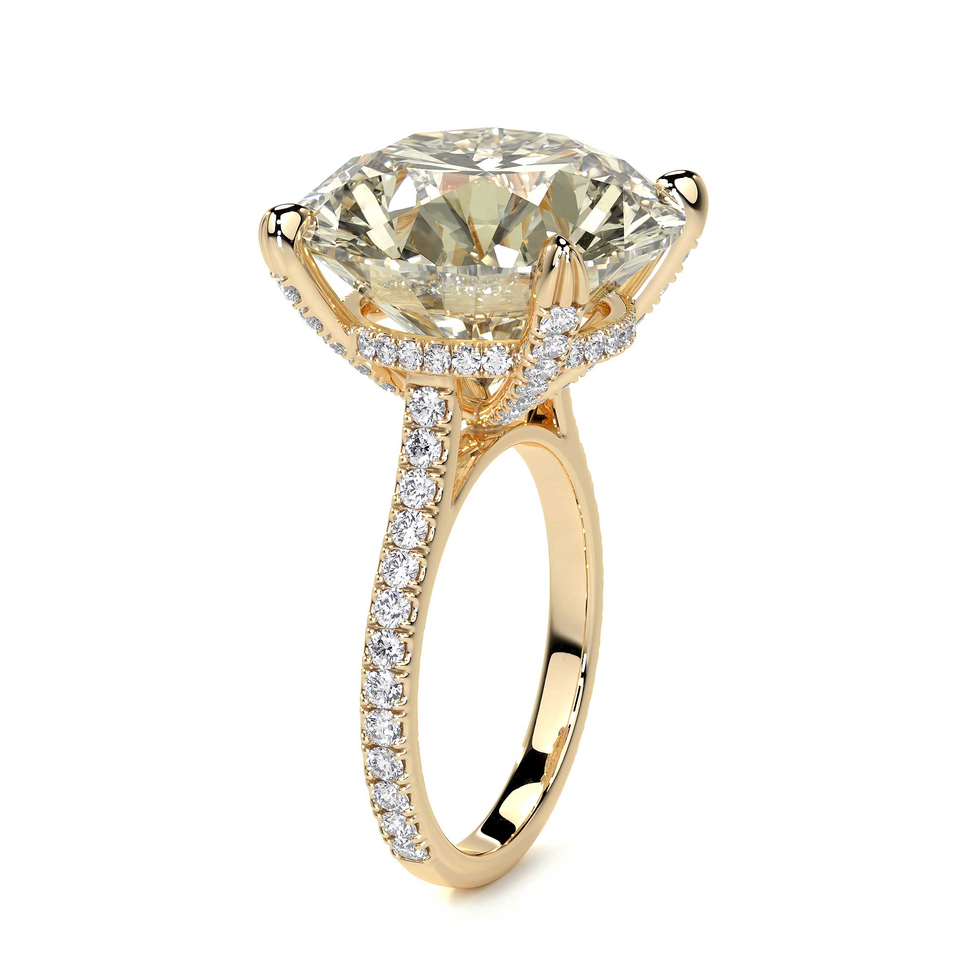 Solitaire Round Diamond Ring, 15 CT Leviev Rings High Jewelry, Round Diamond Leviev 