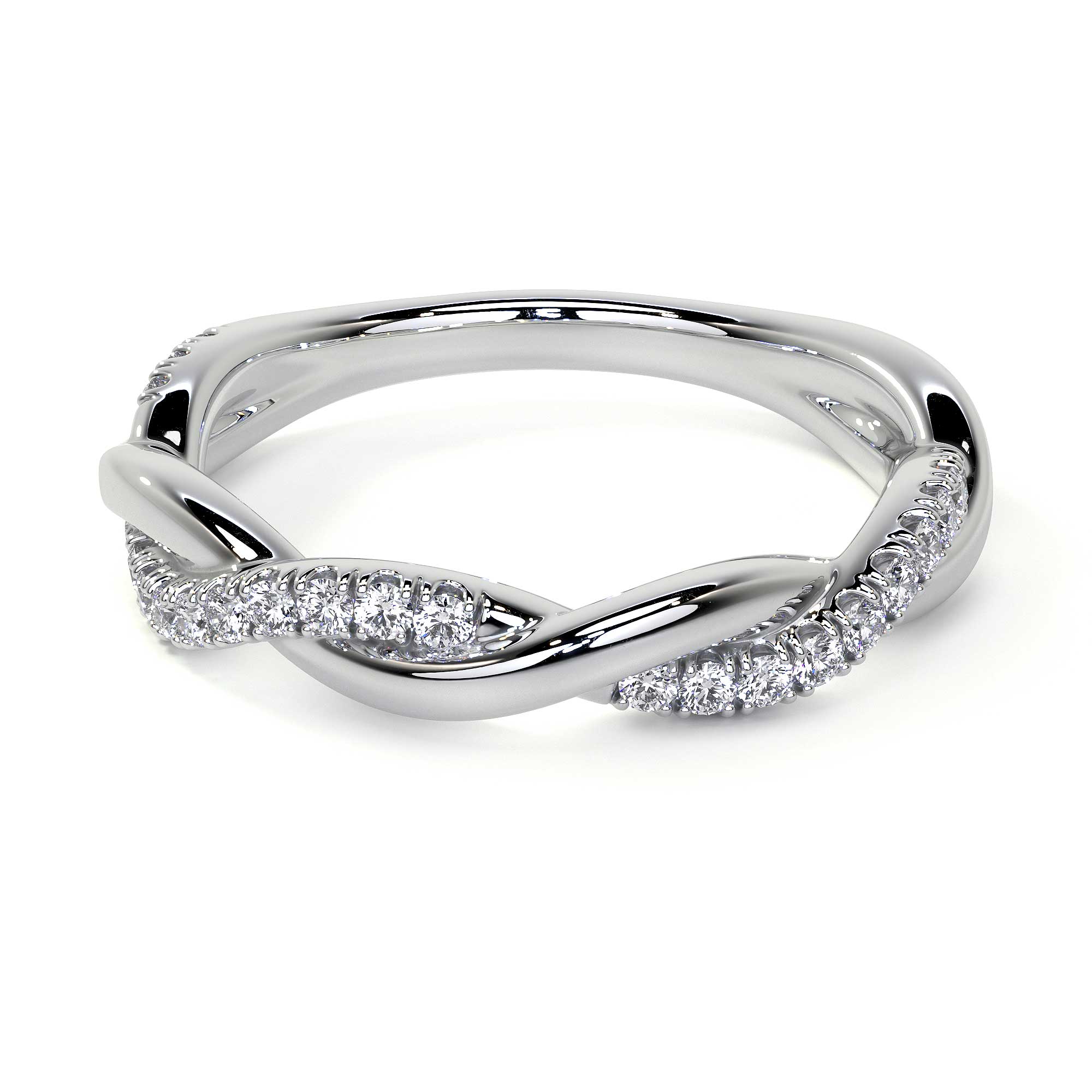 Twirl Ring with Diamond Pave top-down infinity silhouette