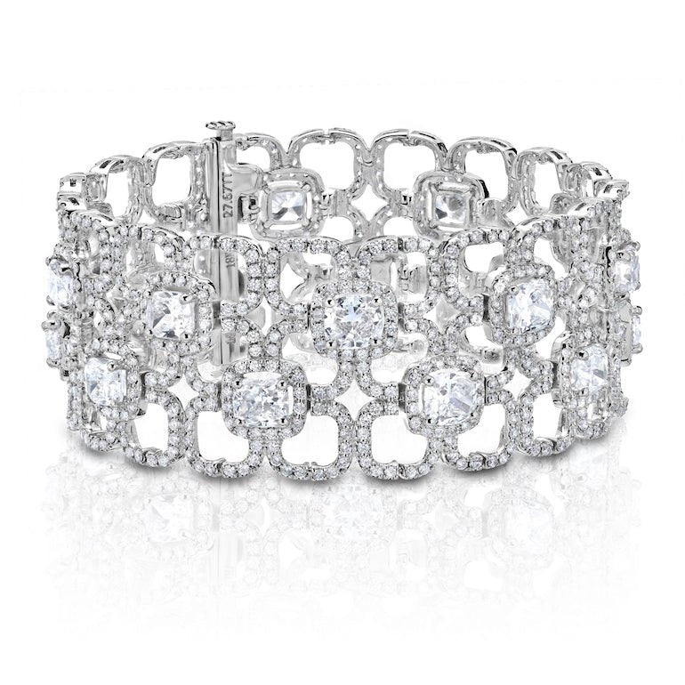 Vesper Chain 27.67 Carat Diamond Cuff Bracelet in 18K White Gold Leviev Bracelets Bracelet, Bracelets, Leviev Leviev 