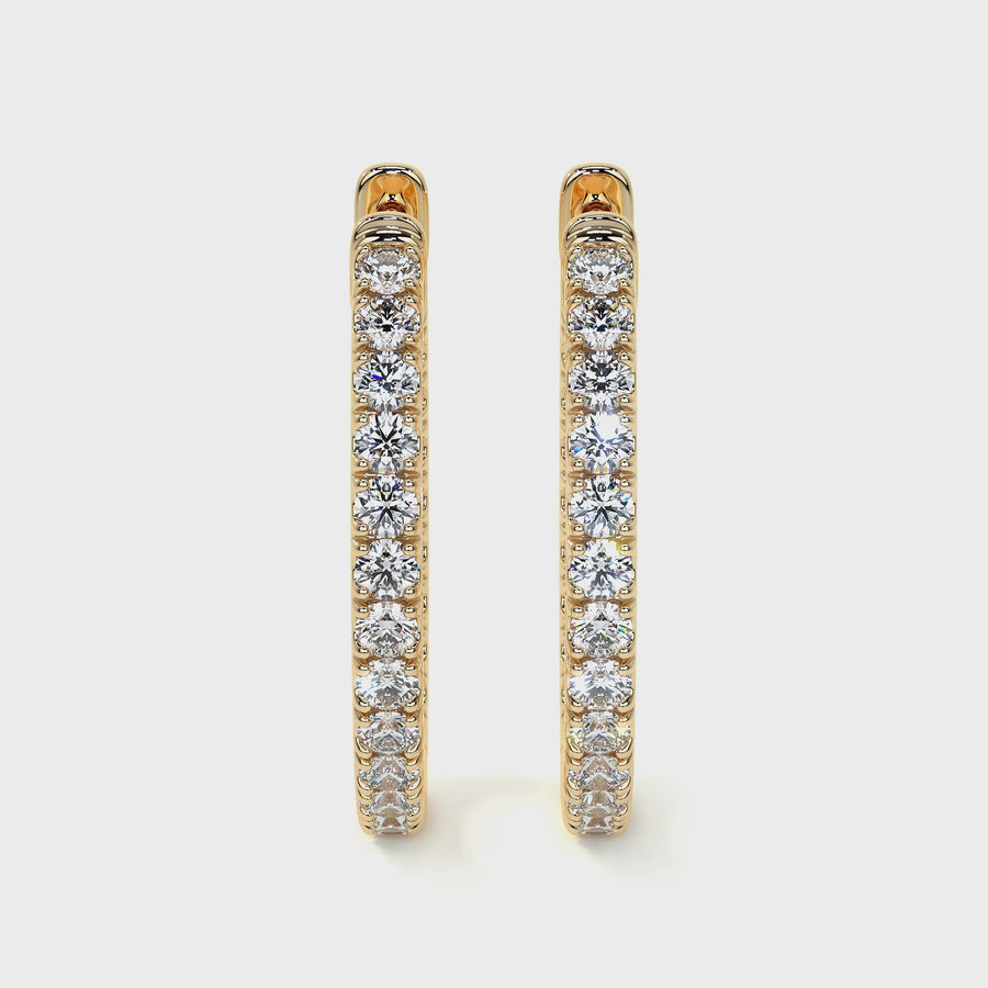 Diamond Hoop Earrings, 1.80 CT