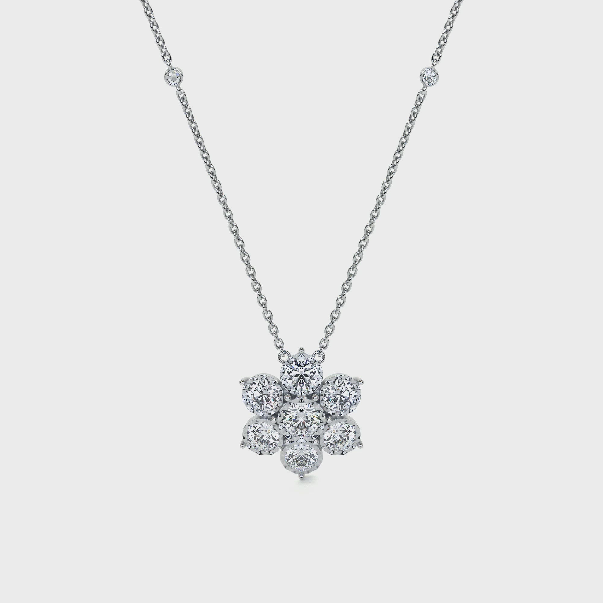 Gems One Diamond Blooming Daisy Pendant Necklace In Gold (1/7 Ctw)  PD32671-1PD - Michael Eller Diamonds