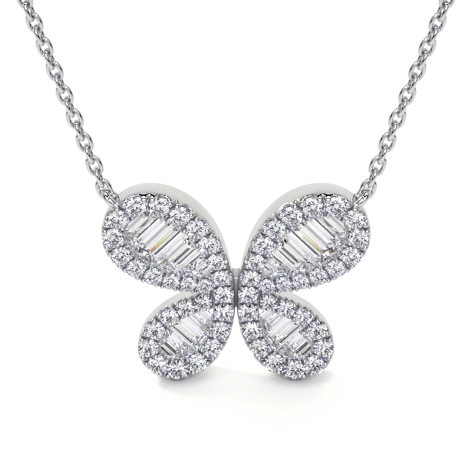 Butterfly Cluster Diamond Necklace - Necklaces - Leviev Diamonds
