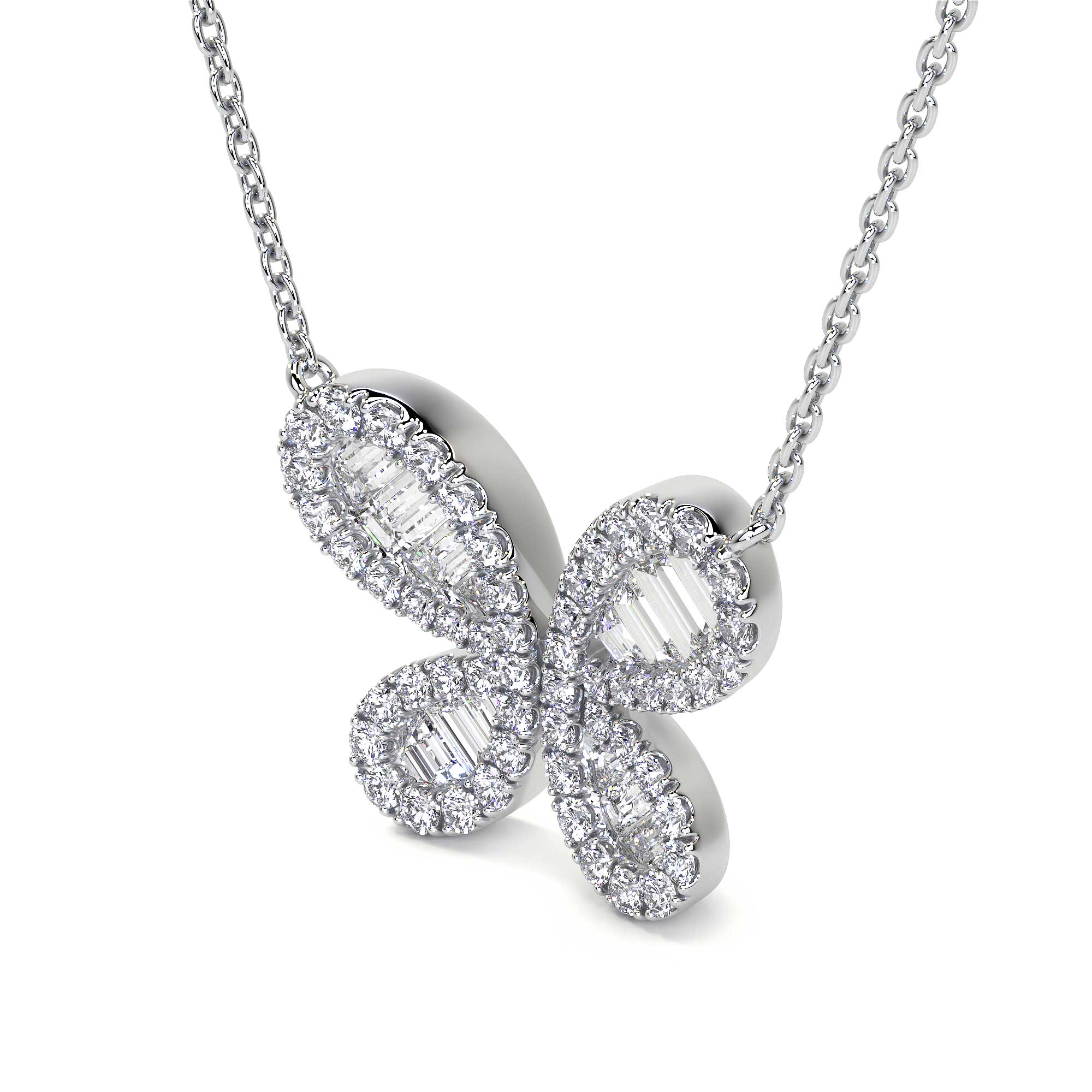Butterfly Cluster Diamond Necklace - Necklaces - Leviev Diamonds