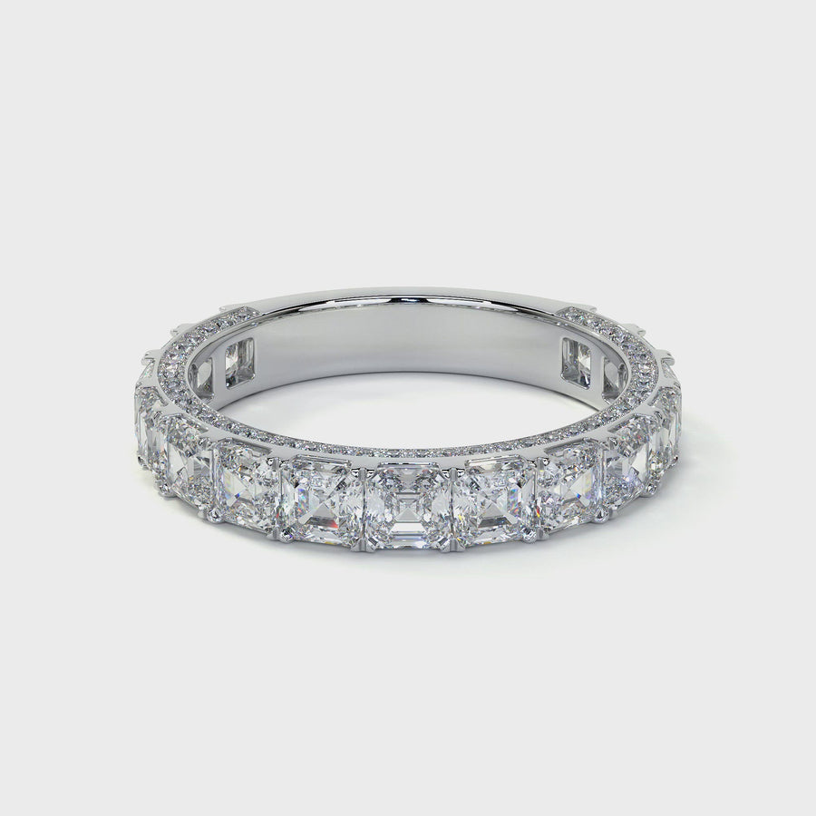 Square Emerlad Cut Diamond 3/4 Eternity Band
