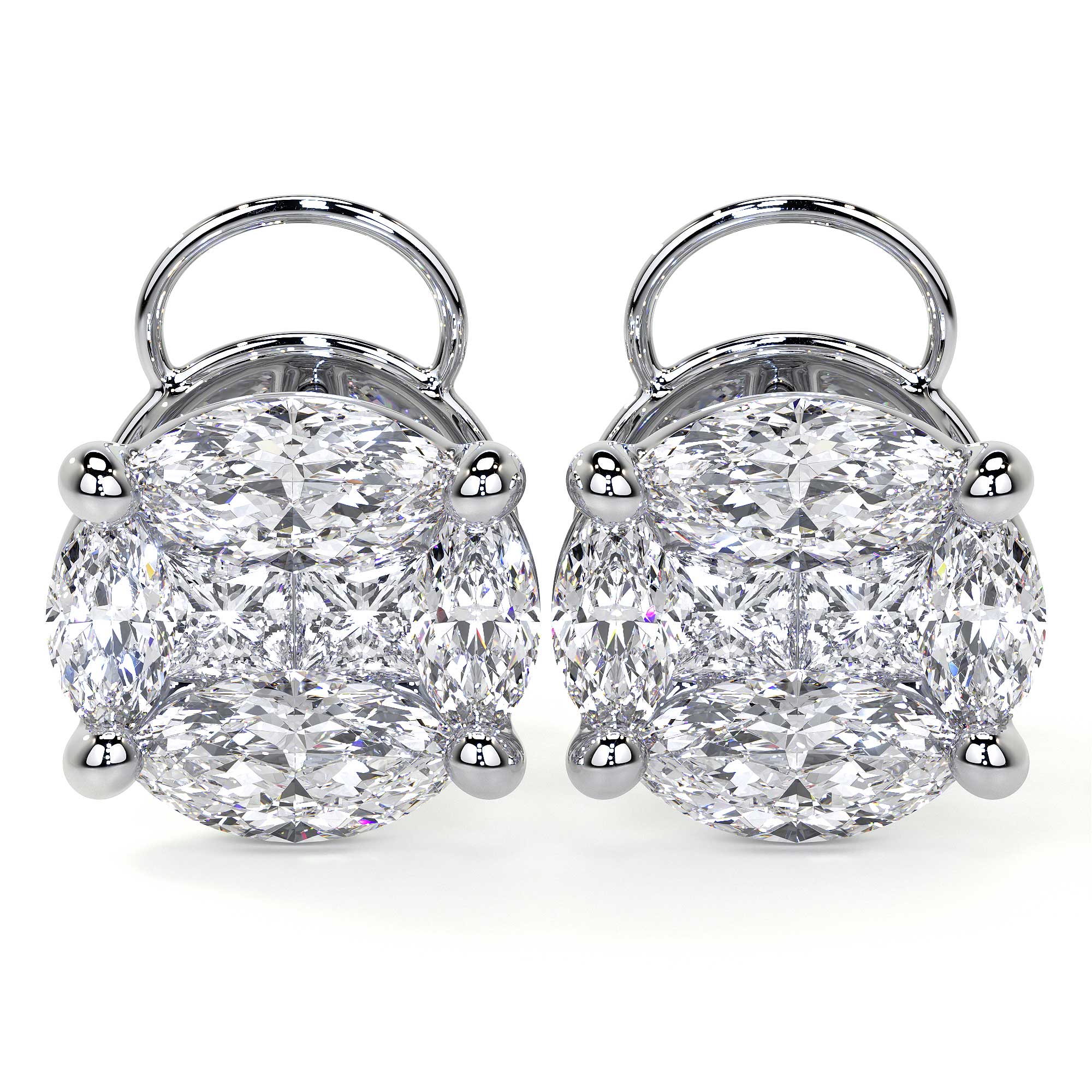 Cluster Diamond Earrings - Earrings - Leviev Diamonds