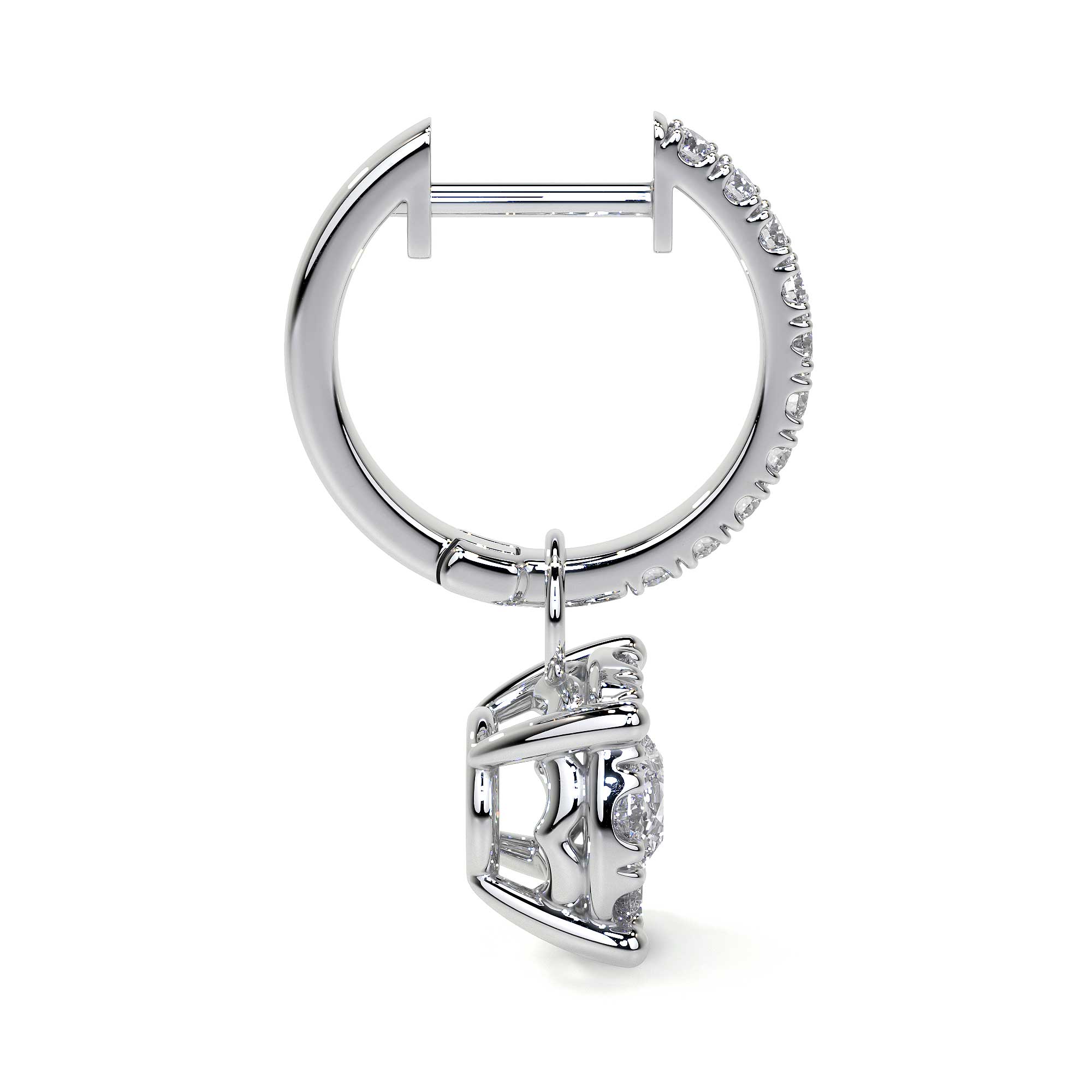 Dangling Round Diamond Earring - Earrings - Leviev Diamonds