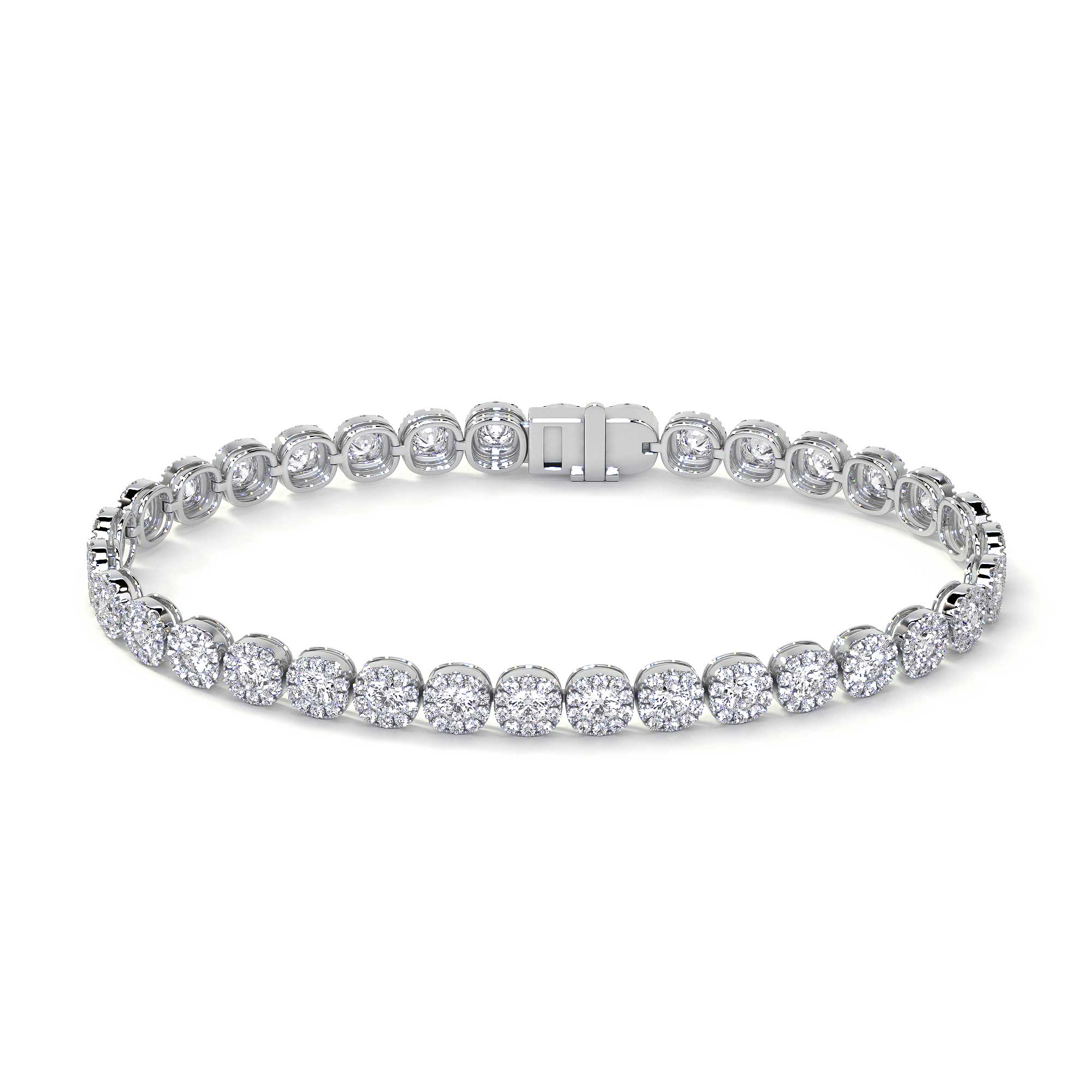 Diamond Bracelet with Halo - Bracelets - Leviev Diamonds