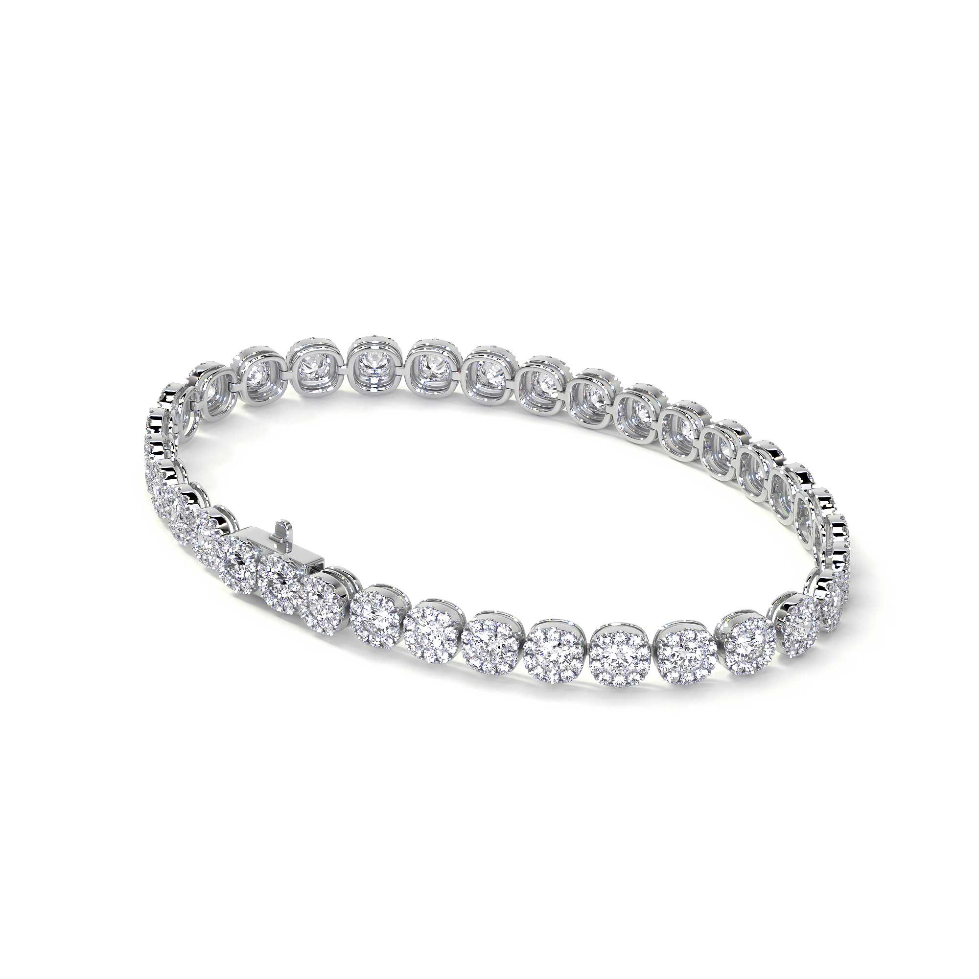 Cluster Diamond Bracelet with Mixed-Cut Diamonds in White Gold – CARA  JEWELLERS