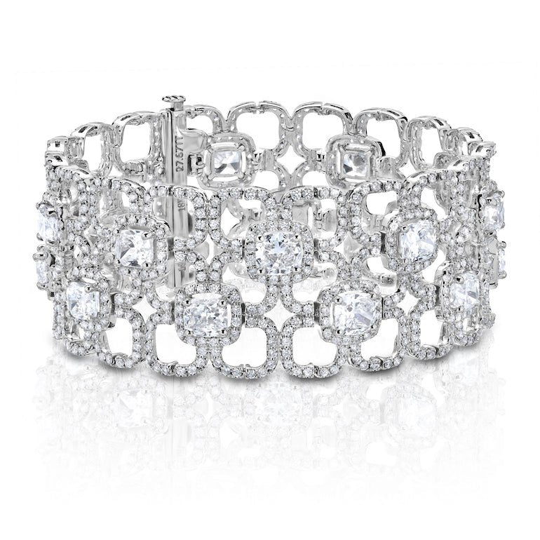 Diamond Cluster Bracelet Cuff - Leviev Diamonds