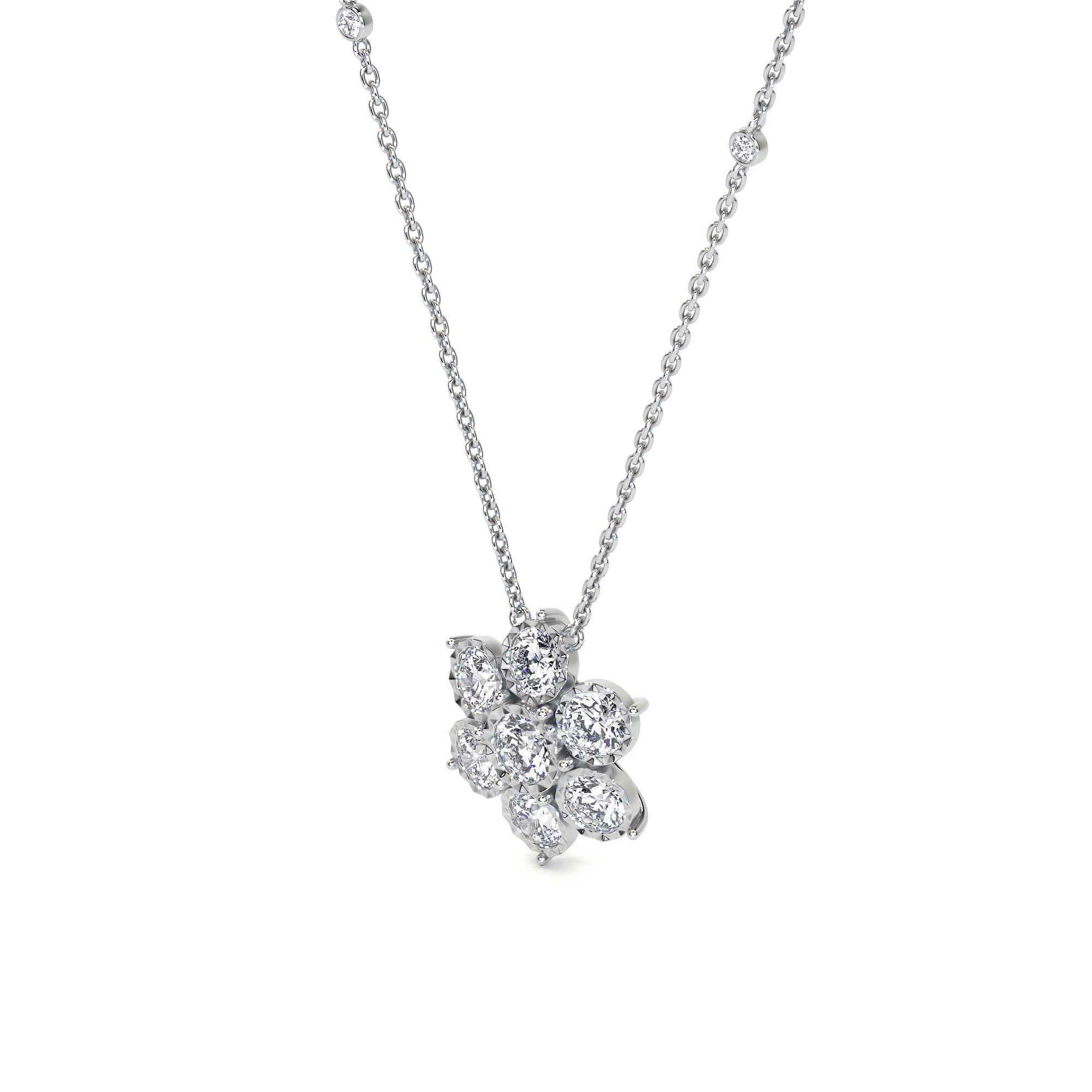 Diamond Flower Pendant Necklace - Charms & Pendants - Leviev Diamonds