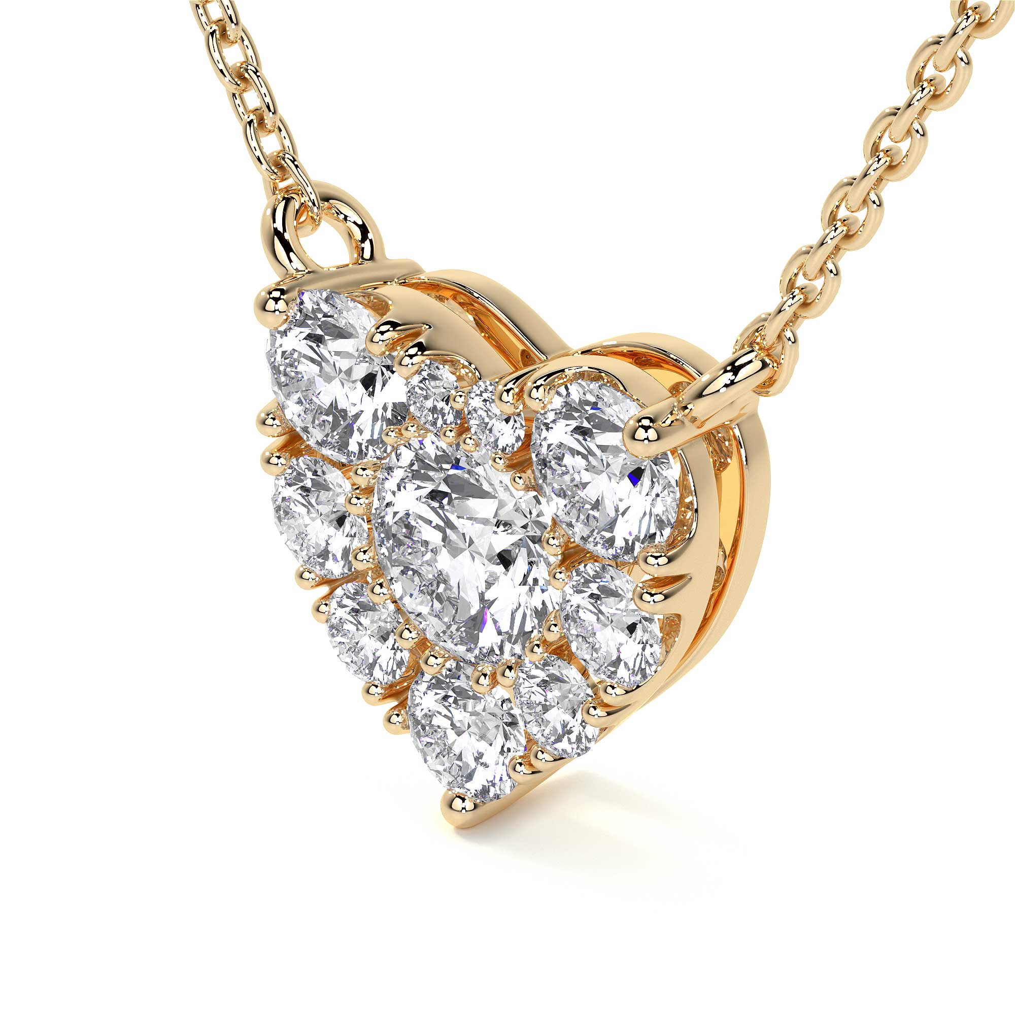 Diamond Heart Shaped Pave Necklace - Necklaces - Leviev Diamonds