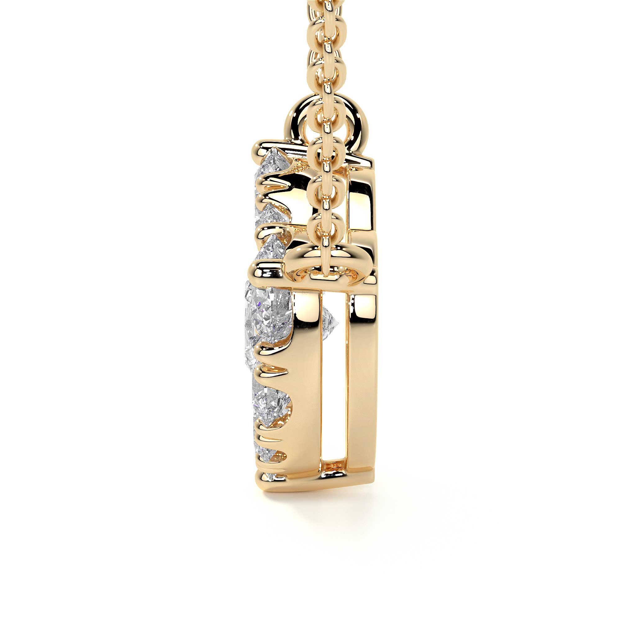Diamond Heart Shaped Pave Necklace - Necklaces - Leviev Diamonds