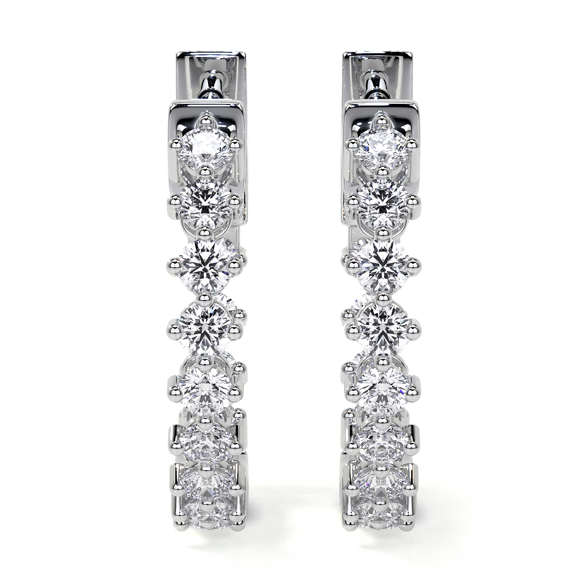Diamond Hoop Earrings, 1.00 CT - Earrings - Leviev Diamonds