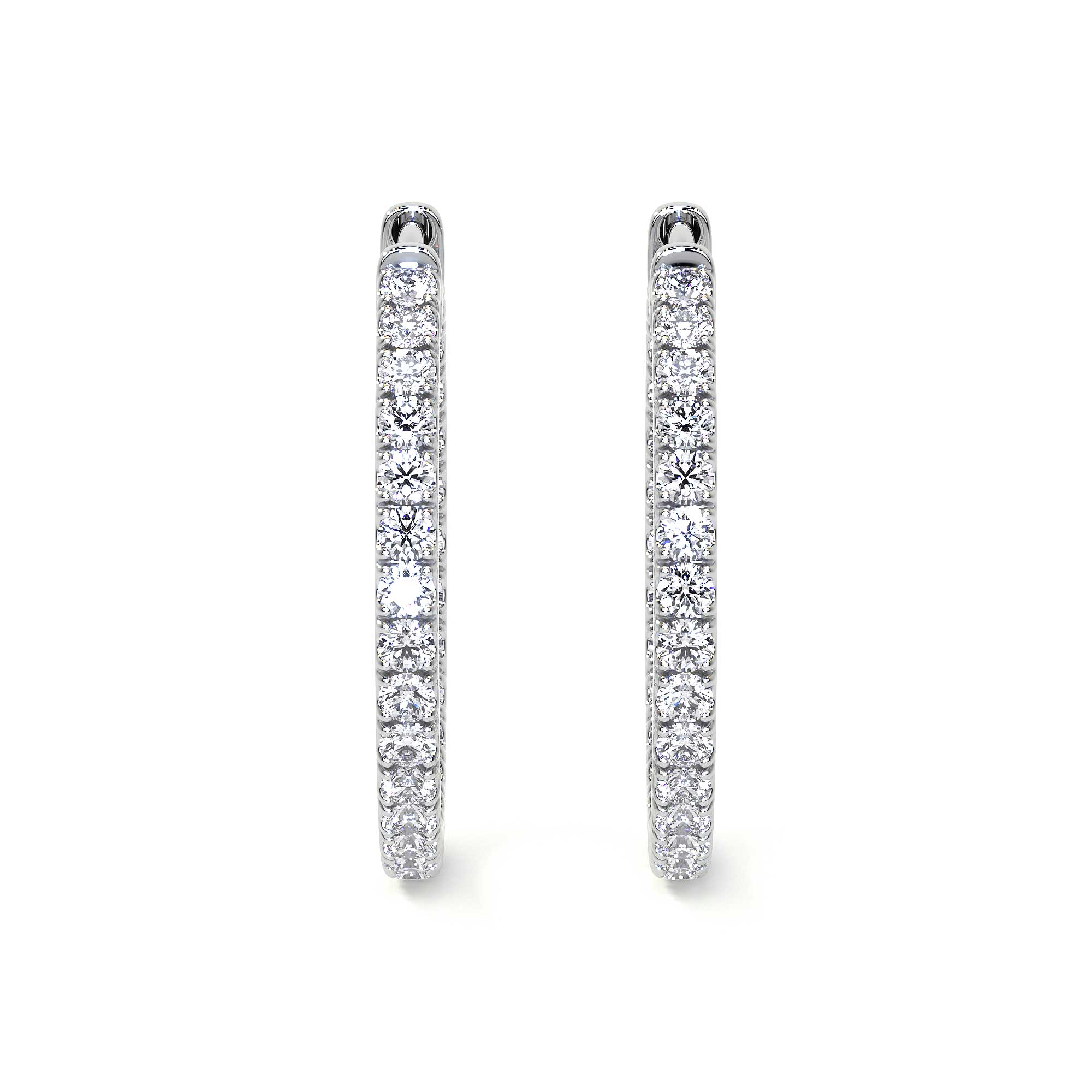 Diamond Hoop Earrings, Large - Earrings - Leviev Diamonds