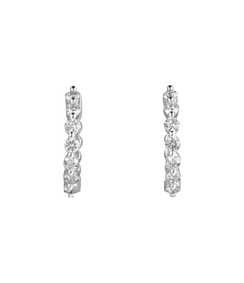 Diamond Hoop Earrings, Small - Earrings - Leviev Diamonds