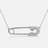 Diamond Pave Safety Pin Necklace - Necklaces - Leviev Diamonds