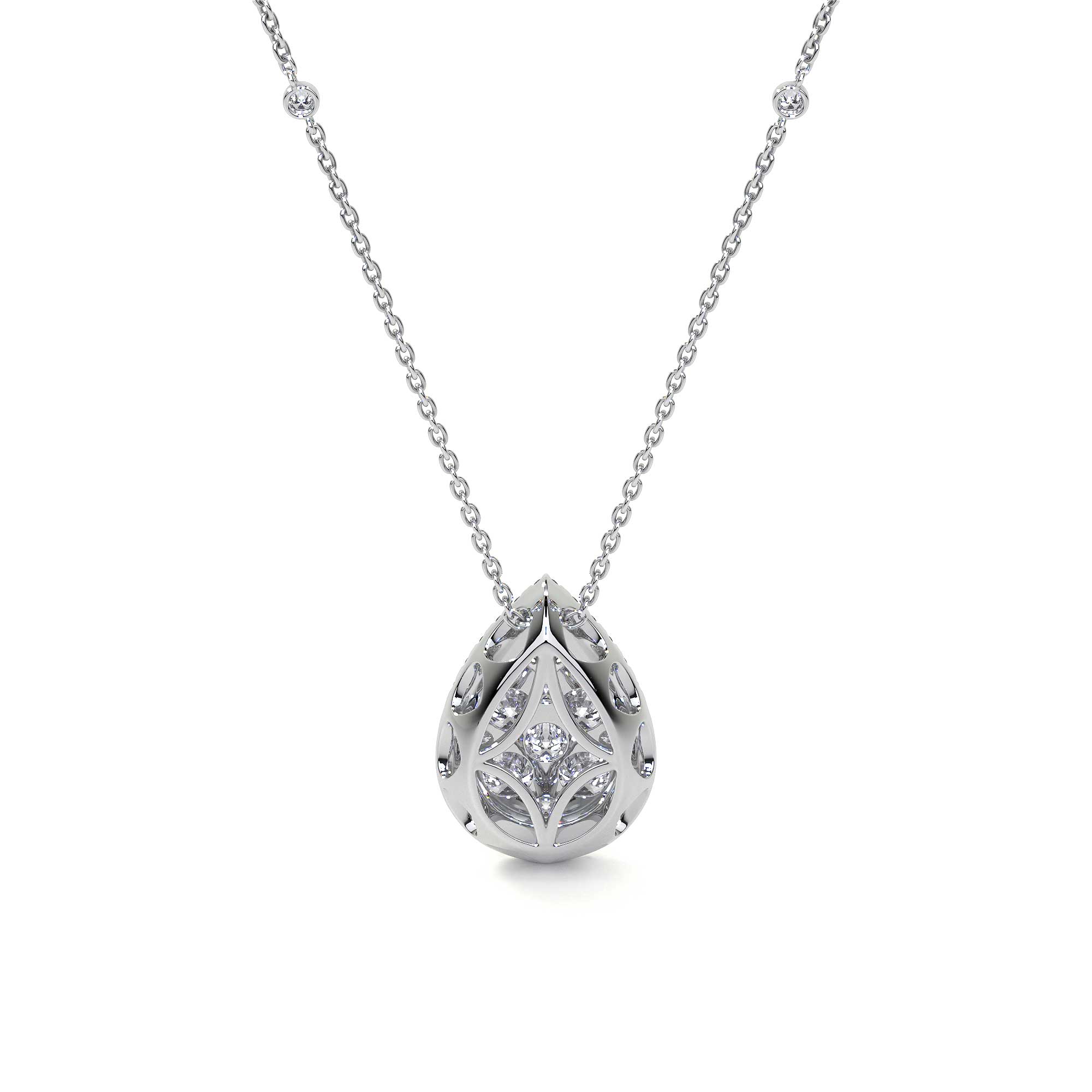 Diamond Pear Pendant Necklace - Necklaces - Leviev Diamonds