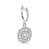 Drop Cluster Diamond Earrings with Halo - Earrings - Leviev Diamonds