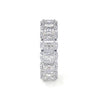 Emerald Cut Diamond Eternity Ring With Halo - Rings - Leviev Diamonds