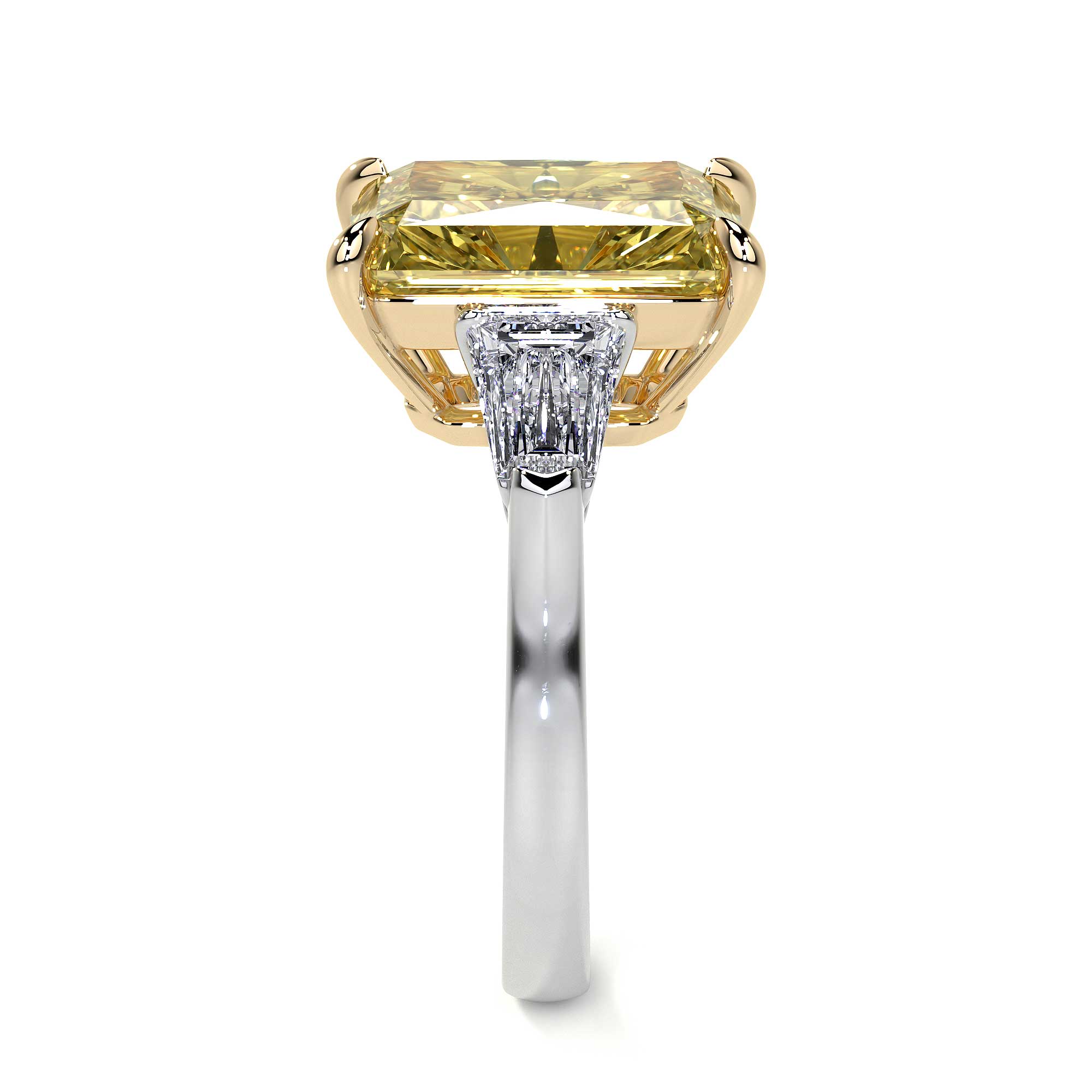 0.40 Carat Natural Fancy Yellow Cushion Diamond Ring, The Erica Eternal  (0.56Ct TW)