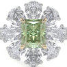 Green Radiant Cluster Diamond Flower Ring - Rings - Leviev Diamonds