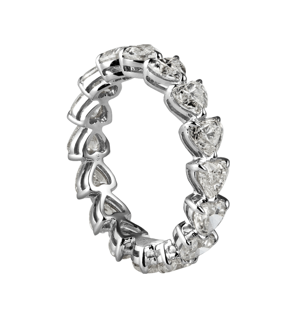 Heart Shape Cluster Diamond Eternity Band - Rings - Leviev Diamonds