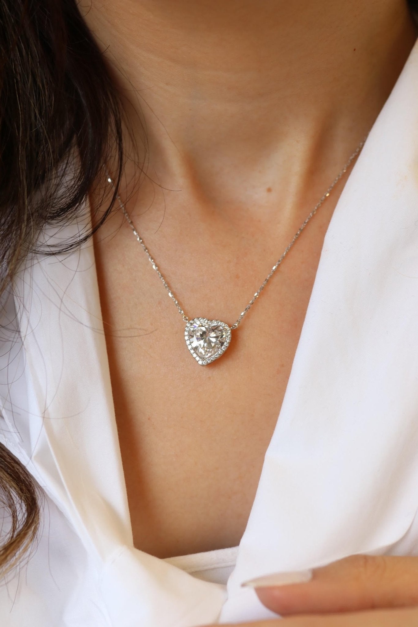 Remy 50 Carat Brown Heart Necklace Brilliant Diamond Pendant Necklace