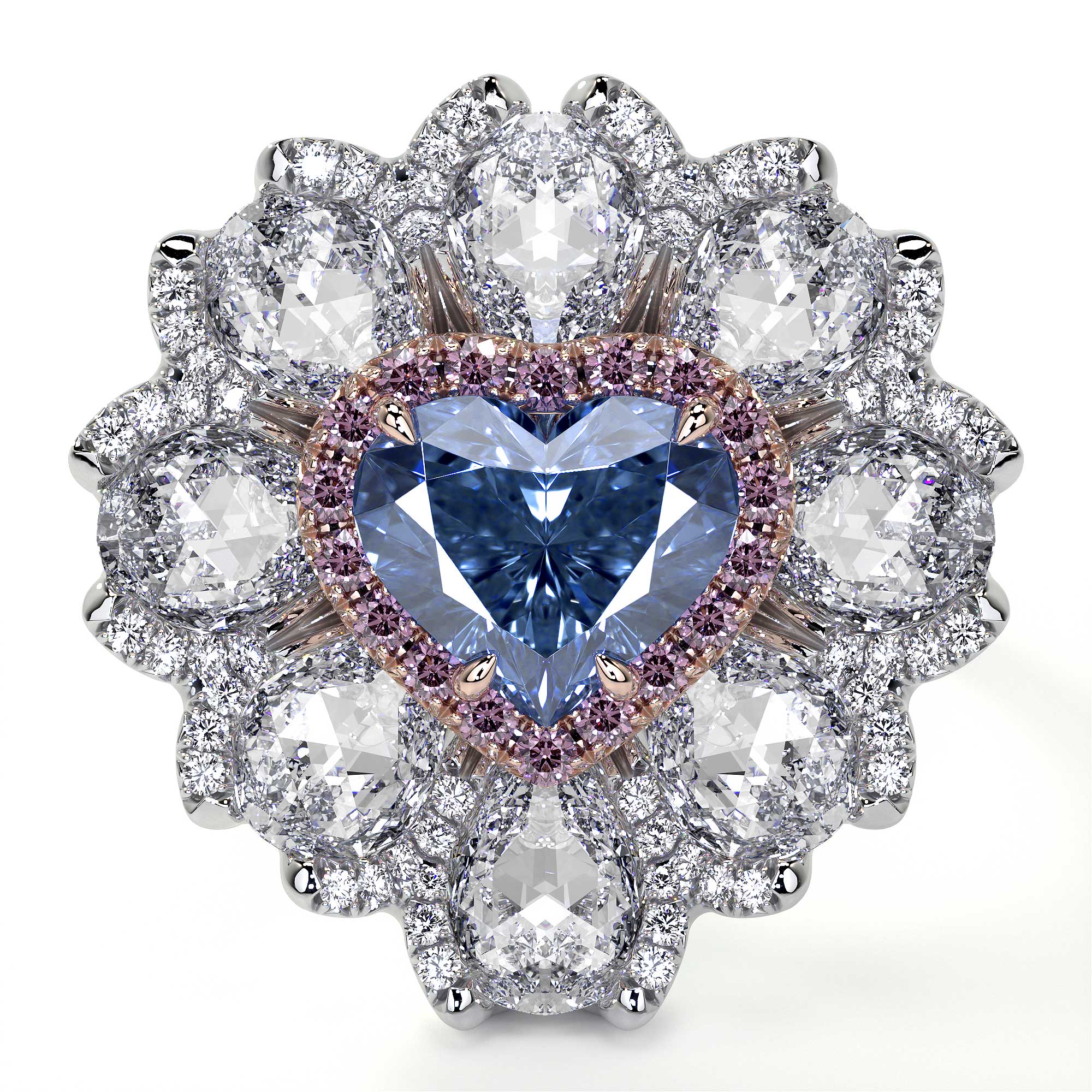 Heart Shaped Blue Diamond Ring - Rings - Leviev Diamonds