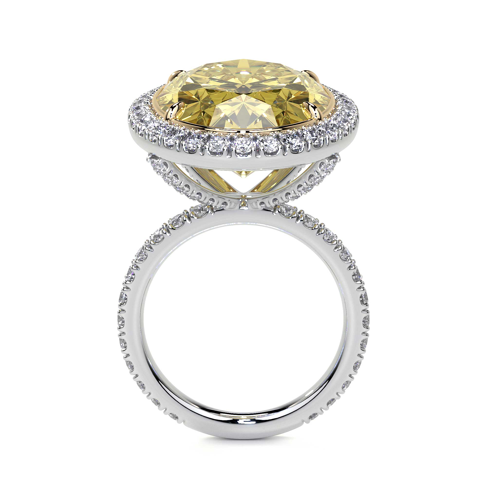 Oval Fancy Yellow Diamond Ring - Rings - Leviev Diamonds