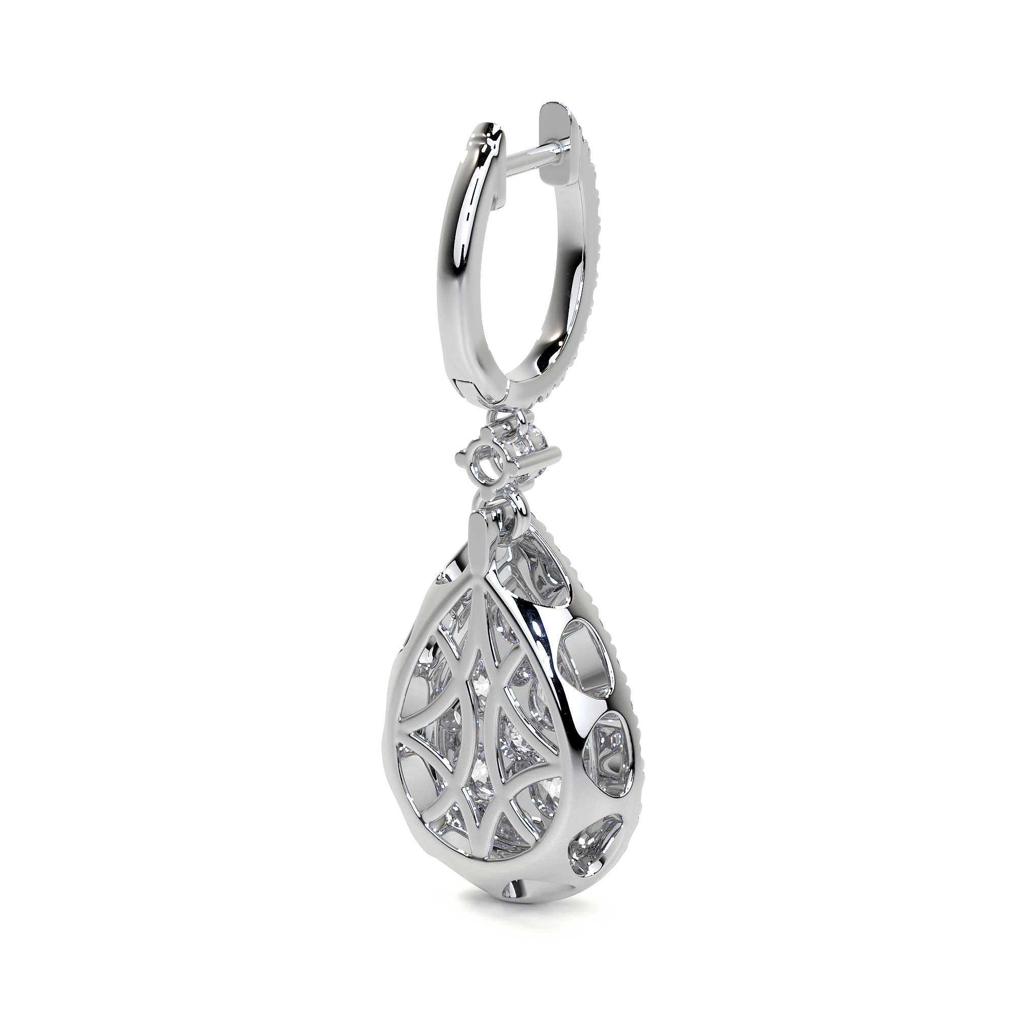 Pear Shape Drop Cluster Diamond Earrings - Earrings - Leviev Diamonds