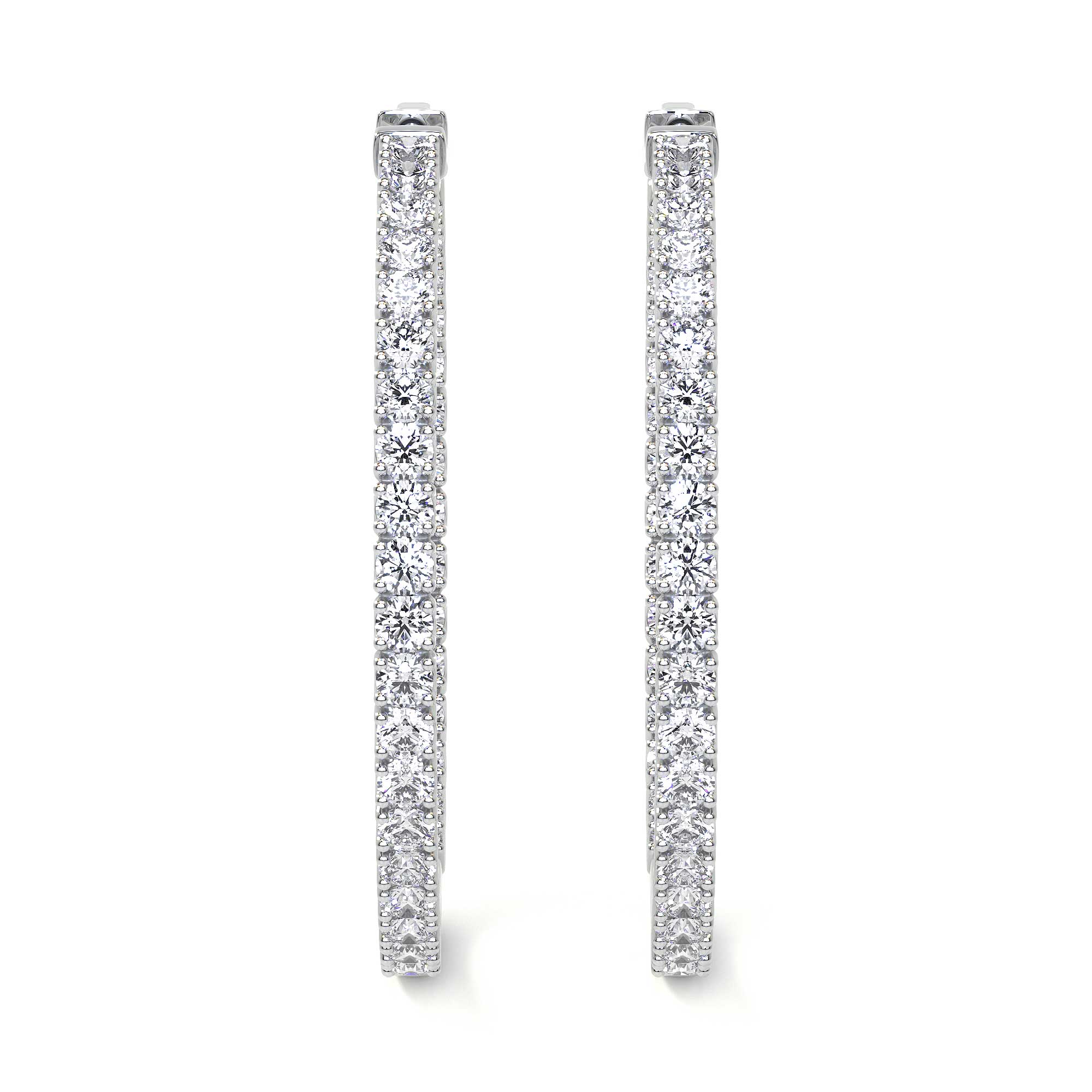 Round Diamond Hoop Earrings, 2.15 CT - Earrings - Leviev Diamonds
