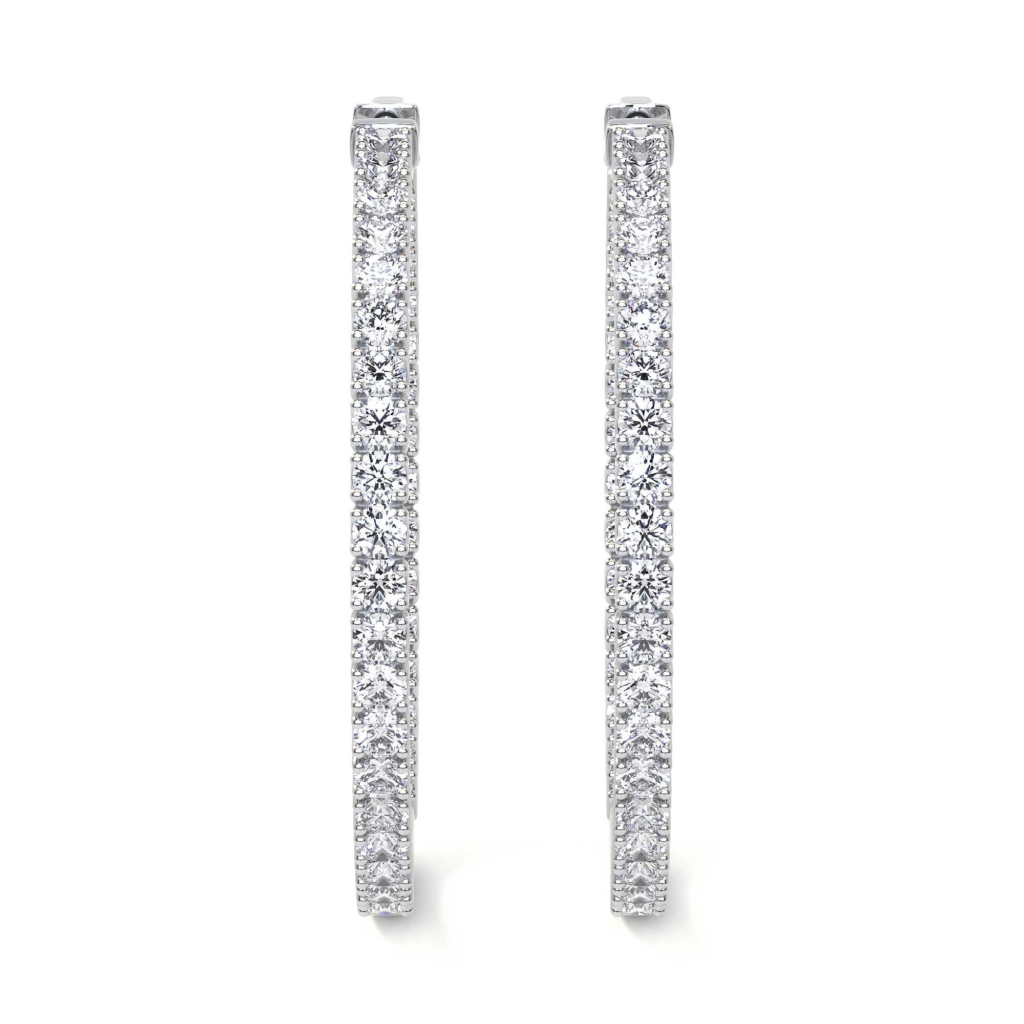 Round Diamond Hoop Earrings, 2.30 CT - Earrings - Leviev Diamonds