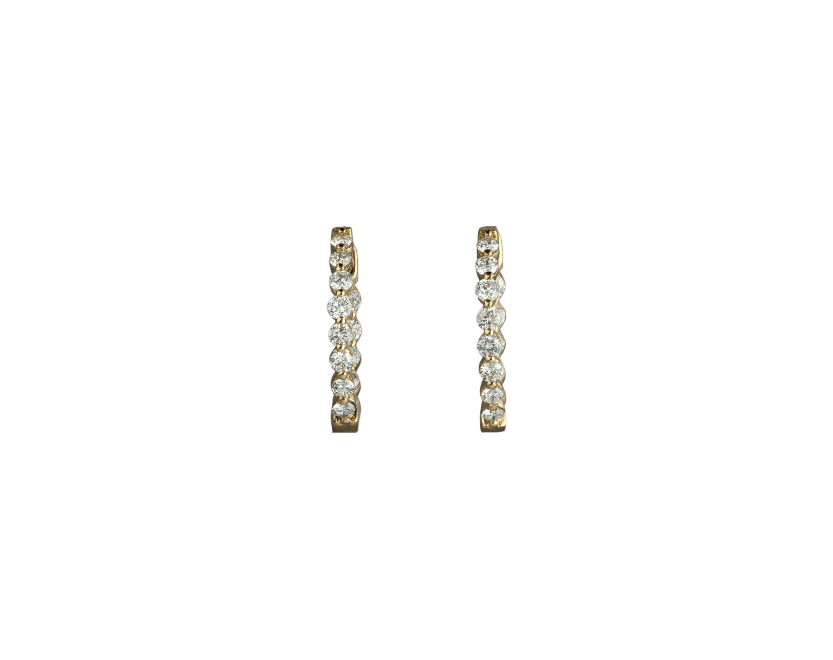 Small Diamond Hoop Earrings in Yellow Gold - Earrings - Leviev Diamonds