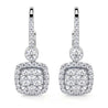 Square Drop Cluster Diamond Earrings - Earrings - Leviev Diamonds
