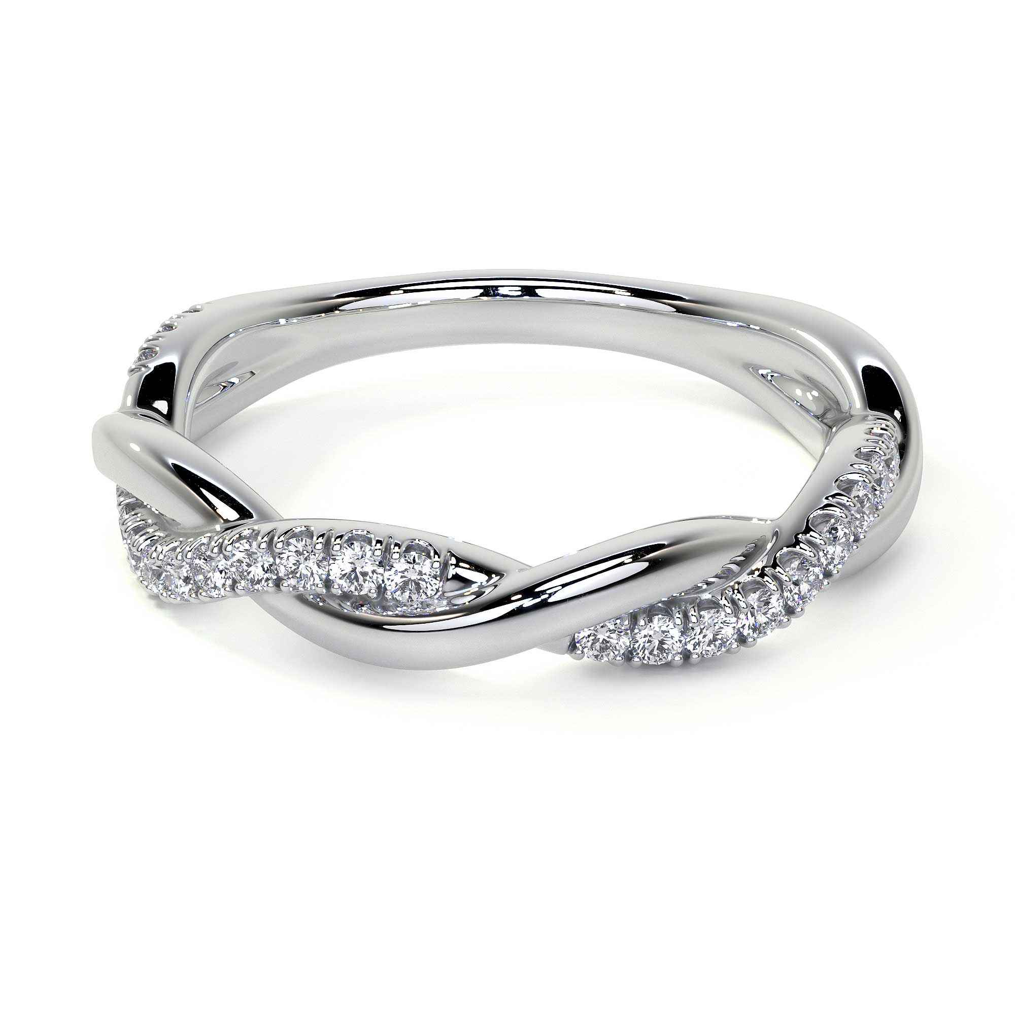 Twirl Ring with Diamond Pave - Rings - Leviev Diamonds