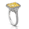 Yellow Diamond Ring with White Diamond Halo and Shield Cuts, 5.02 CT - Rings - Leviev Diamonds