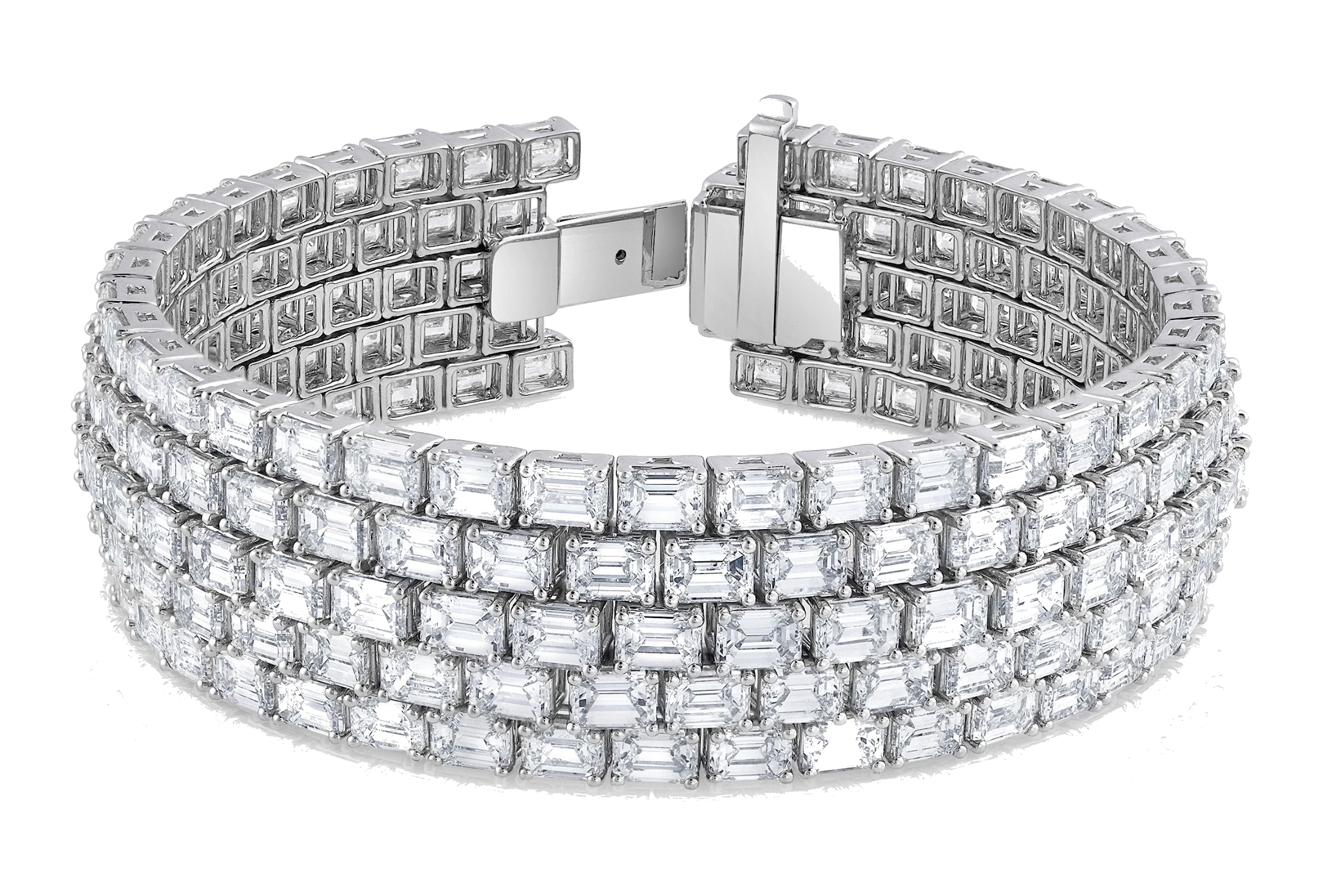 Rhythm Break 59.27 Carat Diamond Bracelet in 18K White Gold