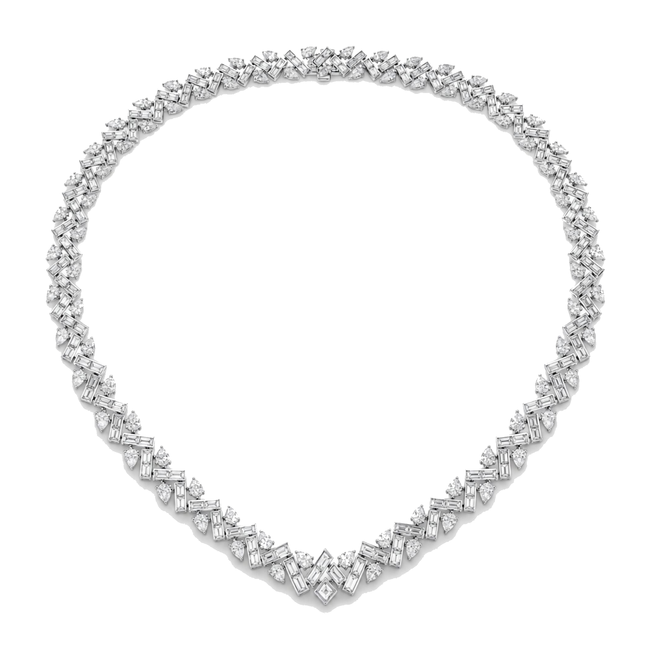 Celestia 29.97 Carat Diamond Tennis Necklace in 18K White Gold