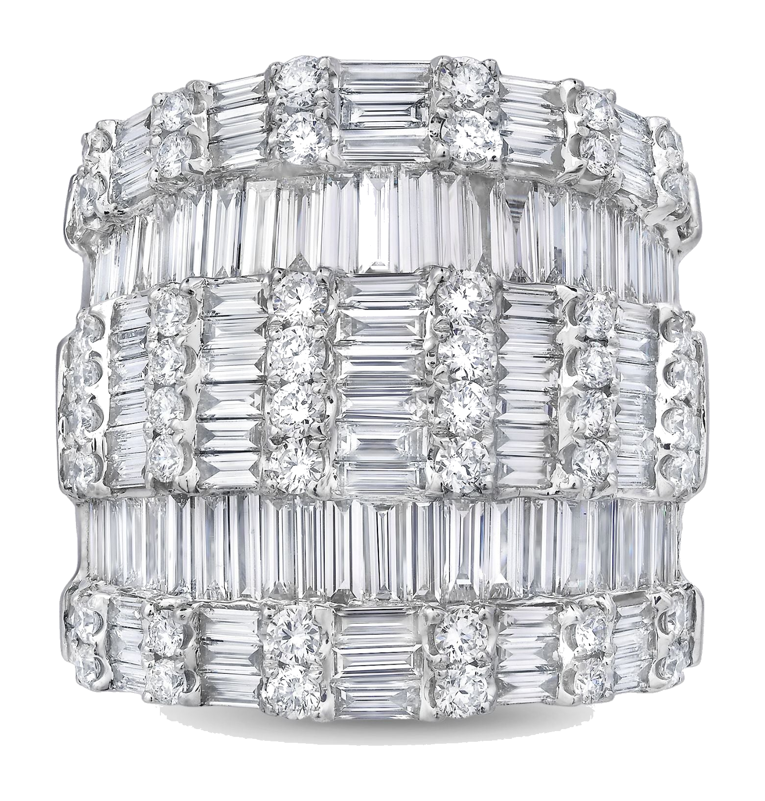 Echelon Radiant 4.28 Carat Diamond Ring in 18K White Gold
